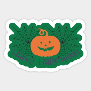 Happy Halloween Spider Net Sticker